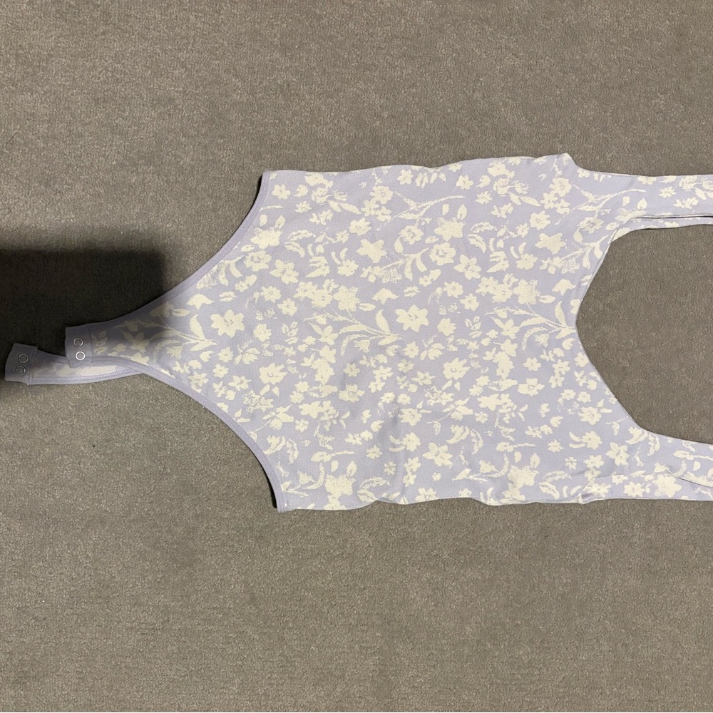 Floral Bodysuit in Lilac and White